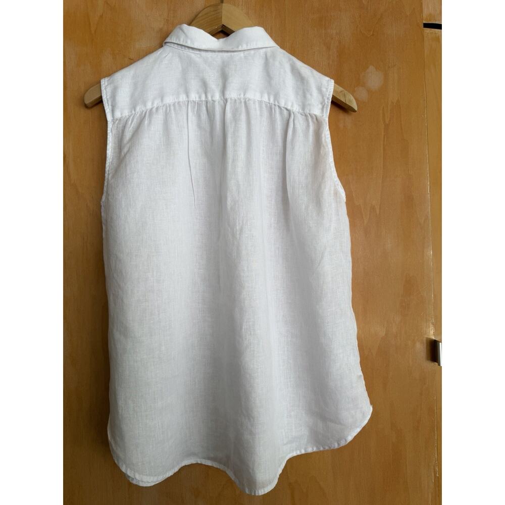 Garnet Hill 100% Linen Button-Down Tank White Size Medium $99 - Picture 5 of 6